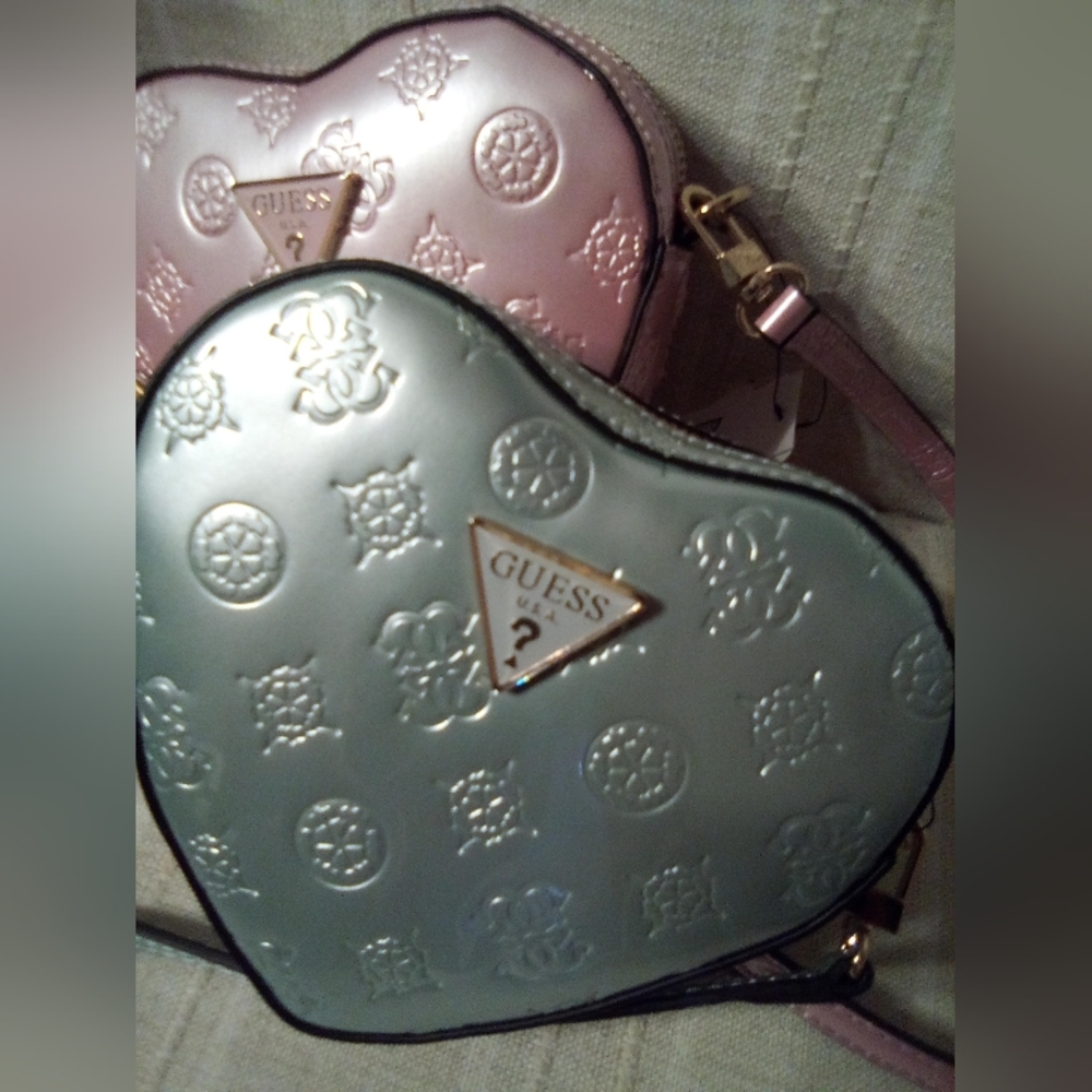 Guess Pink And Blue Sweetheart Purses! (Sold Separately)